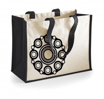 Jute Shopper Zeeuwse knop zwart