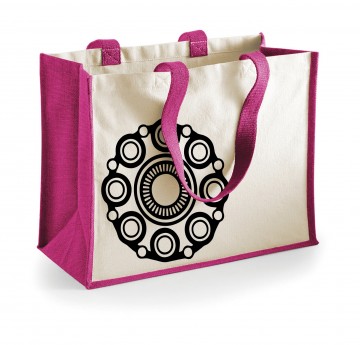 Jute Shopper Zeeuwse knop roze