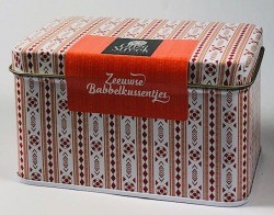 Bewaarblik zeeuwse babbelkussentjes rood