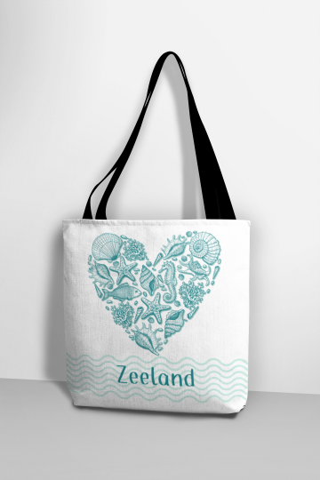 Mockup of a tote bag standing against a wall 25164