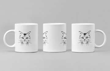 Mockup of an 11 oz coffee mug from three different angles 27883