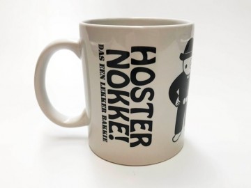 Mok met Leuntje & Merien en de tekst Hoster Nokke