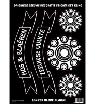 Origineel set kliko decoratie stickers met zeeuwse knop