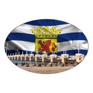 Auto sticker Zeeuwse vlag met Oosterscheldekering