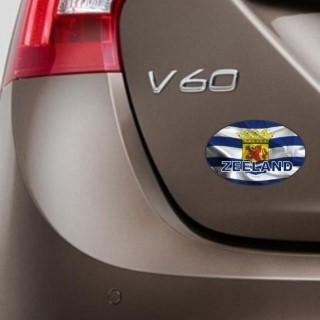 Auto sticker Zeeuwse vlag met tekst Zeeland