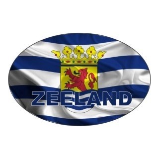 Auto sticker Zeeuwse vlag met tekst Zeeland