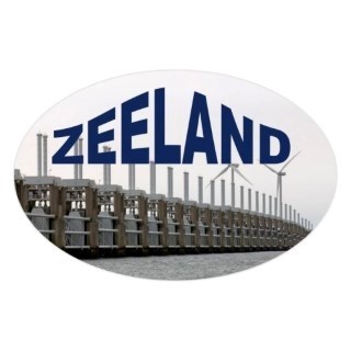 Auto sticker Oosterscheldekering met Zeeland