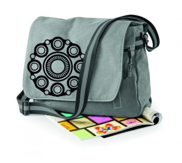 Canvas schoudertas Zeeuwse knop grijs