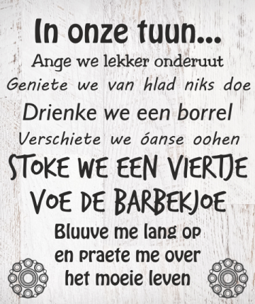 In onze tuun...